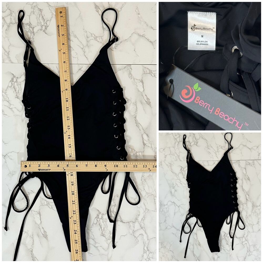 Copied - BERRY BEACHY ADELE ONE PIECE- BLACK L - Picture 13 of 14